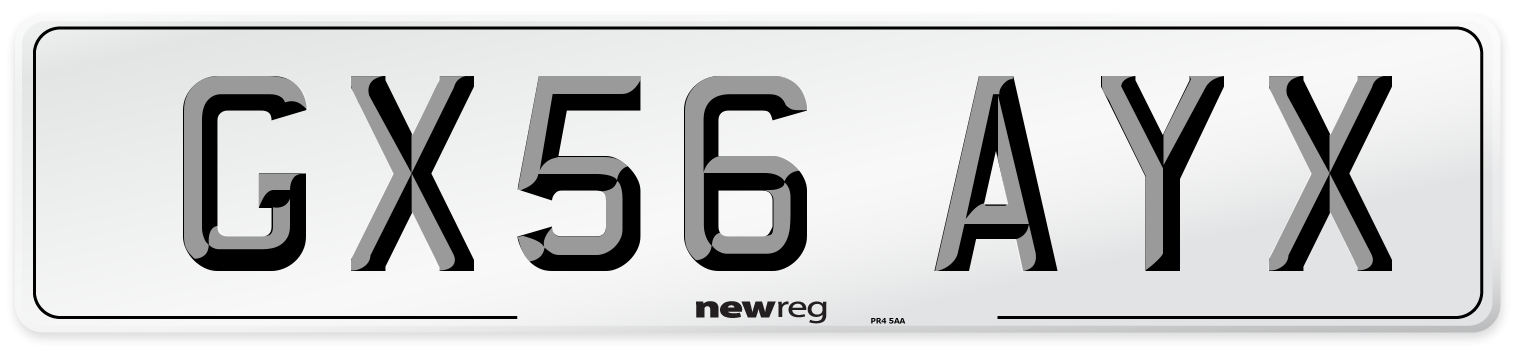GX56 AYX Number Plate from New Reg